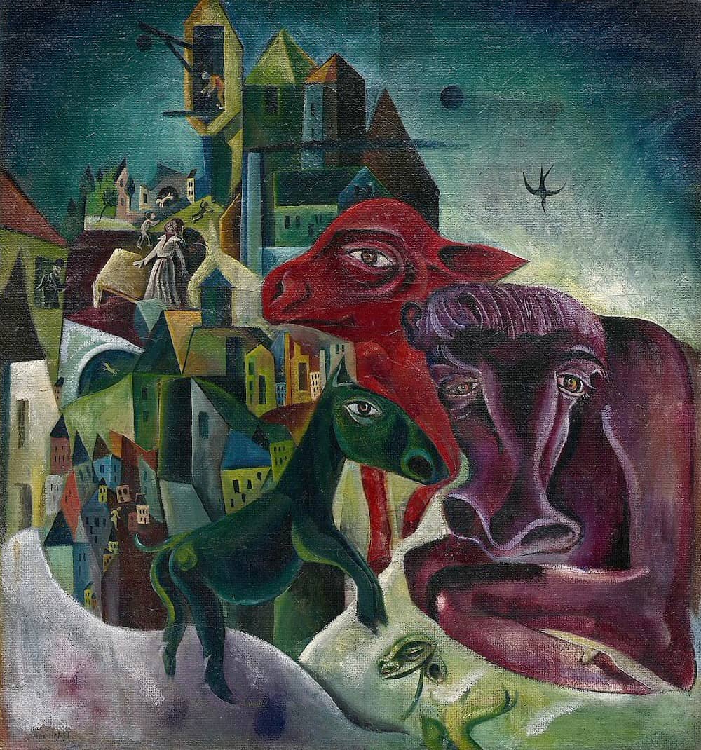 City with Animal, 1919 - by Max Ernst